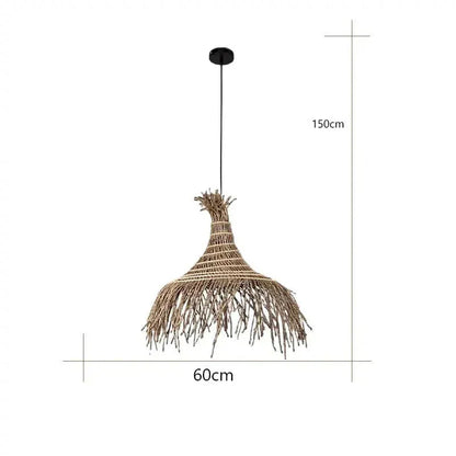 Eclairage suspension Suspension en paille style Wabi-Sabi 60 CM