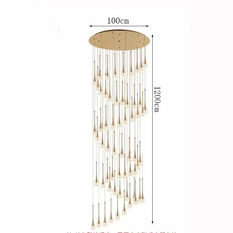 Eclairage suspension Suspension plafond haut goutte d'eau 60 TÊTES / CONTRÔLE TÉLÉCOMANDE GRADATION ( CHAUD FROID NEUTRE )