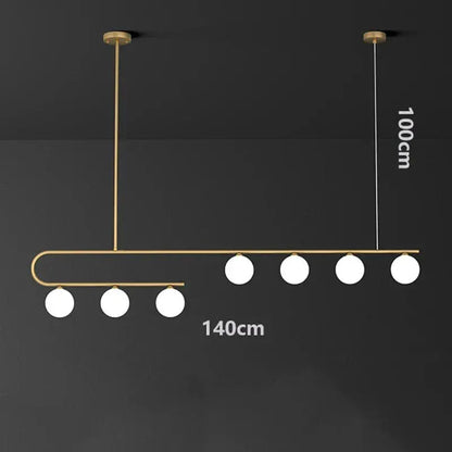 Eclairage suspension Suspension globes en verre opaline et métal doré 7 TÊTES / LUMIÈRE FROIDE