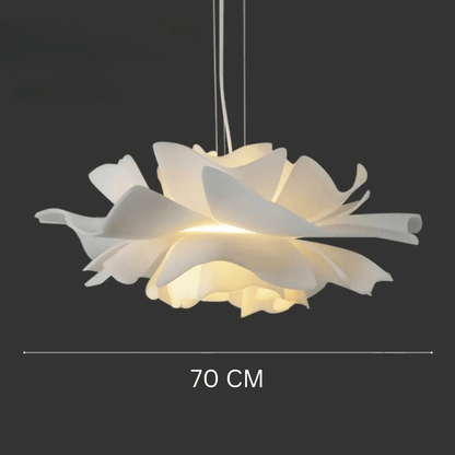 Eclairage suspension Suspension fleur blanche design moderne 70 CM / AMPOULE TRICOLORE ( CONTRÔLE INTERRUPTEUR )