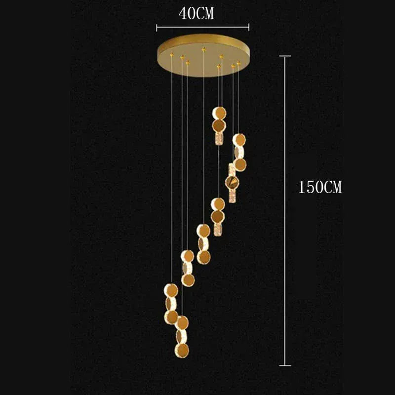 ECLAIRAGE SUSPENSION Suspension haut plafond disque doré 8 / DIMMABLE TÉLÉCOMMANDE