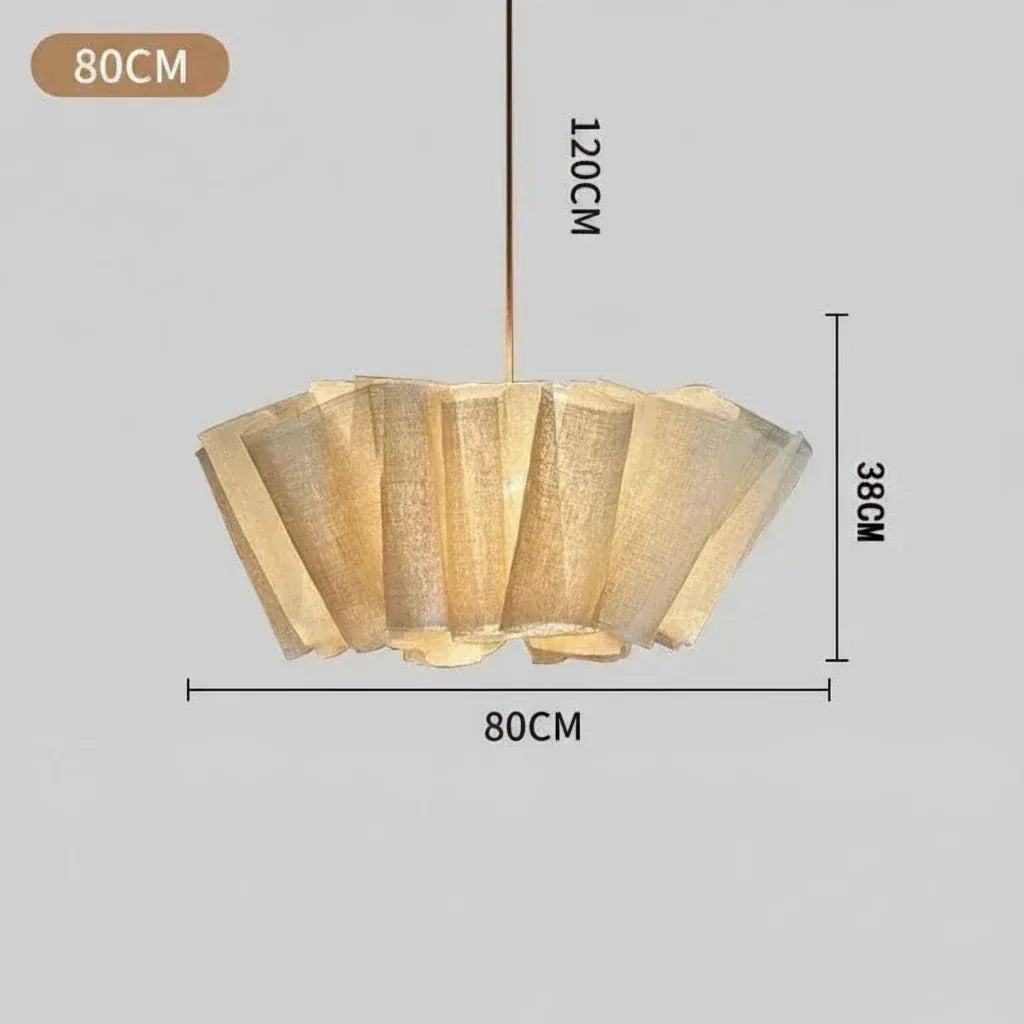 Eclairage suspension Suspension en tissu fibre naturelle 80 CM / LUMIÈRE FROIDE 6500K