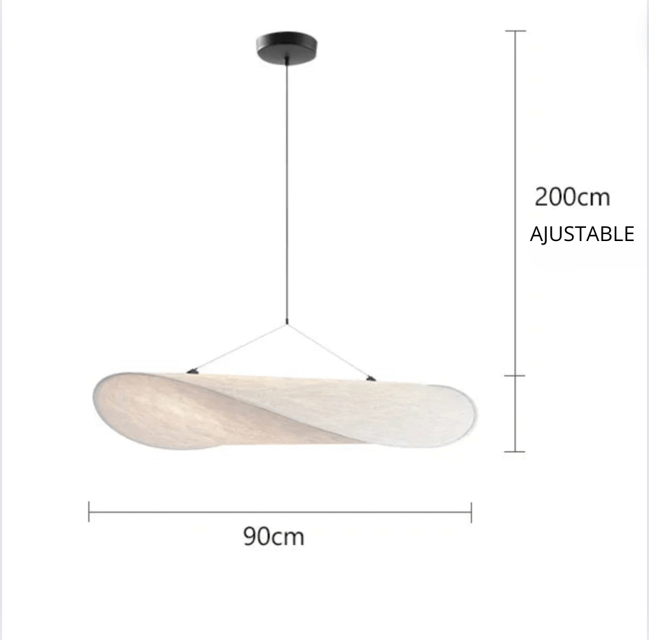 Eclairage suspension Suspension moderne en tissu design Japandi 90 CM / LUMIÈRE BLANCHE
