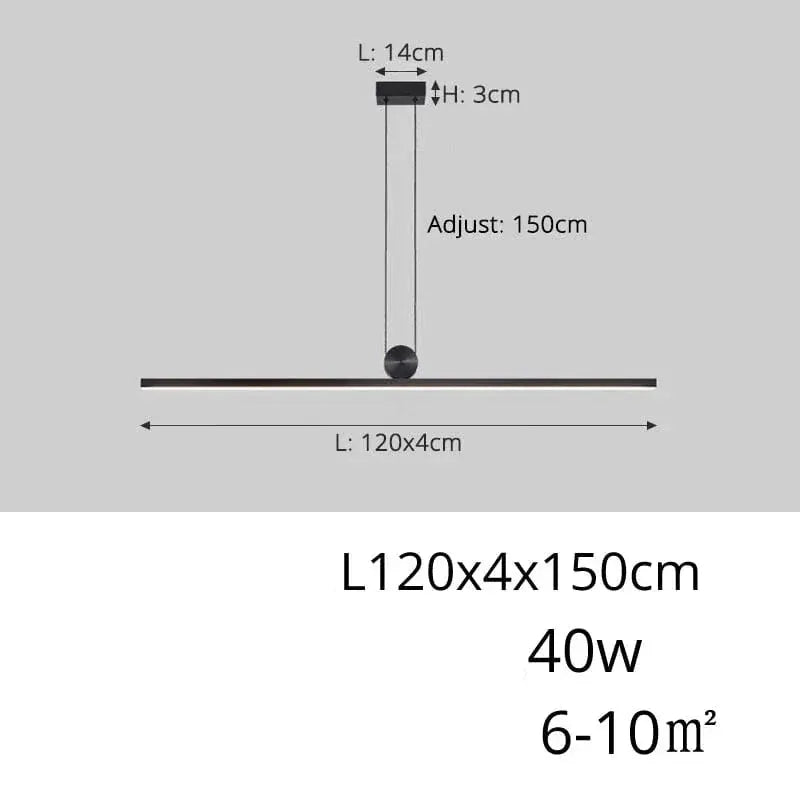 ECLAIRAGE SUSPENSION Suspension barre led moderne design minimaliste A 120cm / DIMMABLE CONTRÔLE INTERRUPTEUR MURALE