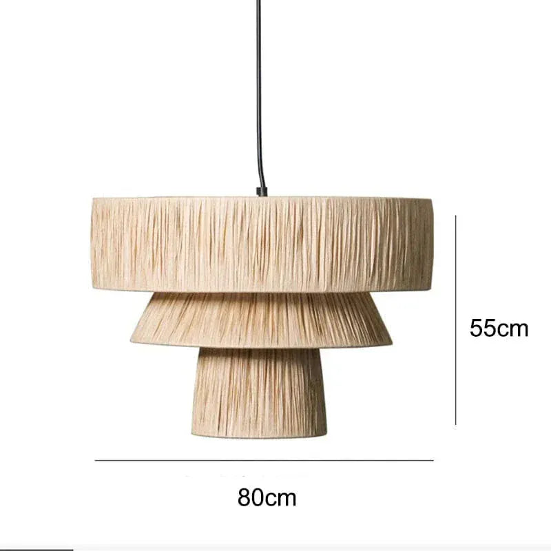 Eclairage suspension Suspension Japandi en fibre naturel A 80 CM