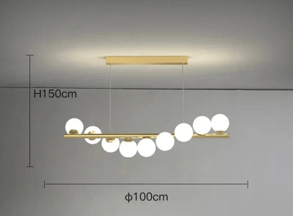 Eclairage suspension Suspension led torsade A-9 TÊTES-63w / LUMIÈRE FROIDE 6000K