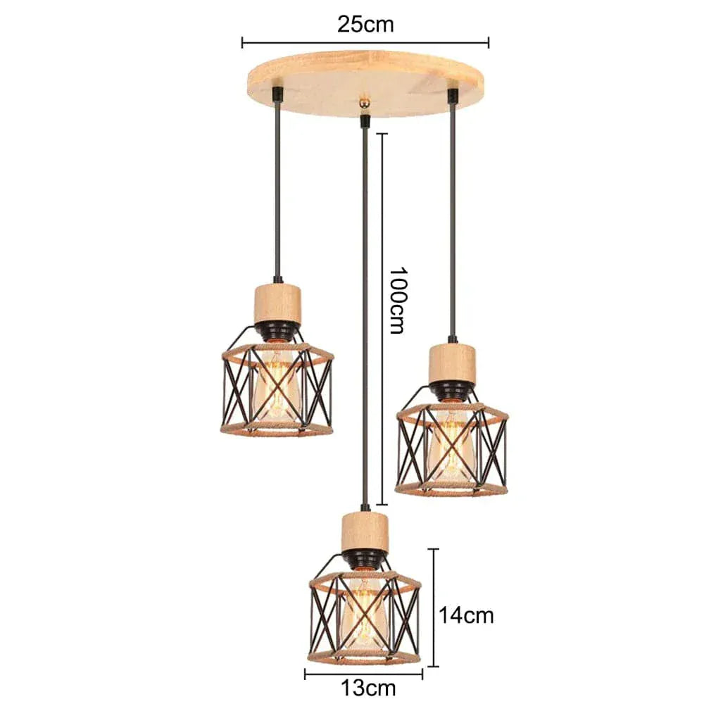ECLAIRAGE SUSPENSION Suspension 3 lampes style industriel A