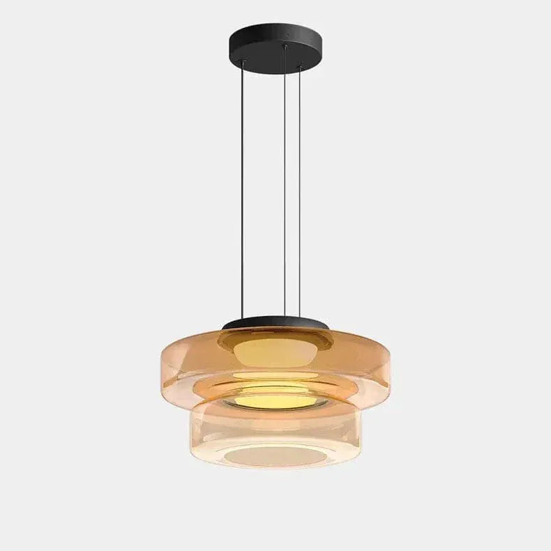 Eclairage suspension Suspension abat-jour en verre AMBRE 25cm 35cm / LUMIÈRE NEUTRE