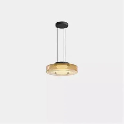 Eclairage suspension Suspension abat-jour en verre AMBRE 35cm / LUMIÈRE CHAUDE