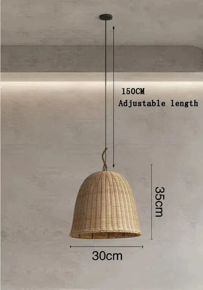 Eclairage suspension Suspension en rotin panier tressé B-30CM / LUMIÈRE NEUTRE 4000k