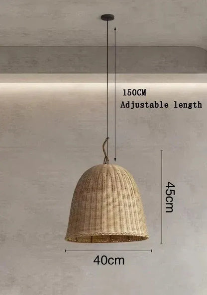 Eclairage suspension Suspension en rotin panier tressé B-40CM / LUMIÈRE NEUTRE 4000k