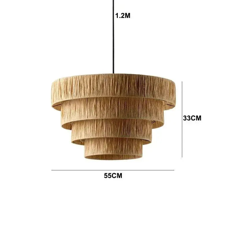 Eclairage suspension Suspension Japandi en fibre naturel B 55 CM
