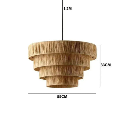 Eclairage suspension Suspension Japandi en fibre naturel B 55 CM