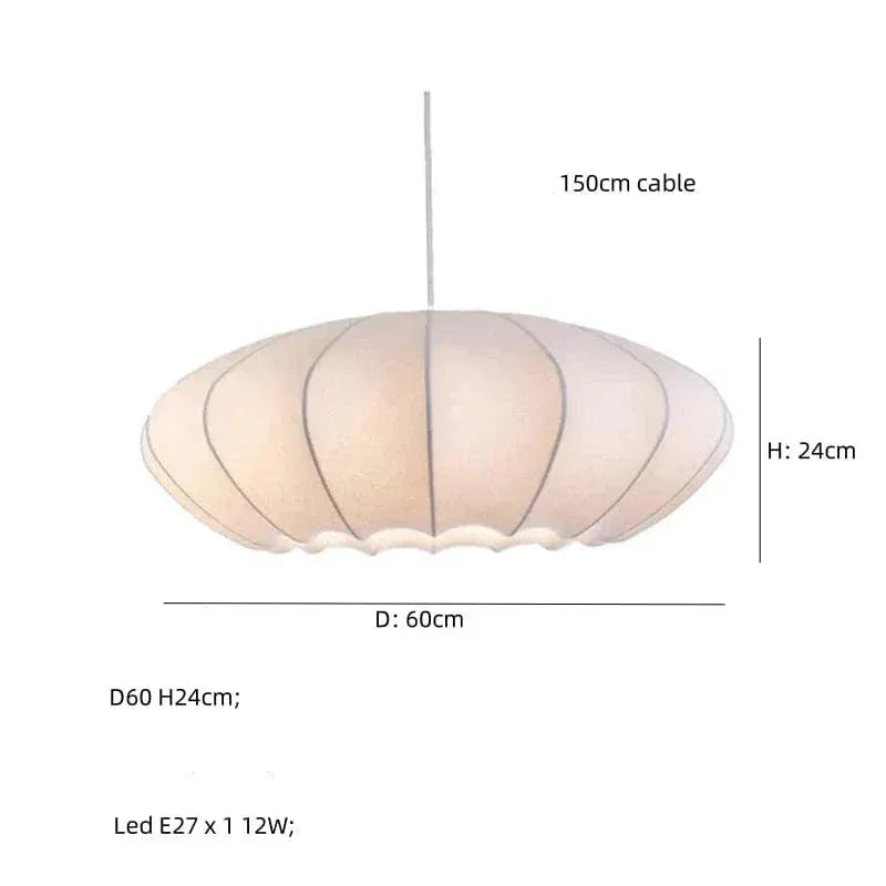 Eclairage suspension Suspensions en soie design créatif style Japandi B-60CM / LUMIÈRE FROIDE 6500K
