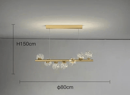 Eclairage suspension Suspension led torsade B-7 TÊTES-49w / LUMIÈRE FROIDE 6000K