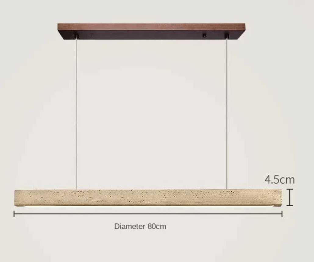 ECLAIRAGE SUSPENSION Suspension pierre de travertin système led B-80CM