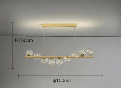 Eclairage suspension Suspension led torsade B-9 TÊTES-63w / LUMIÈRE FROIDE 6000K