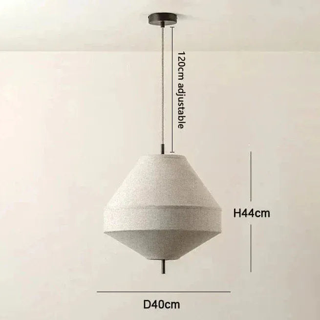 Eclairage suspension Suspension Japonaise en tissu design Wabi-sabi B / BLANC / LUMIÈRE NEUTRE
