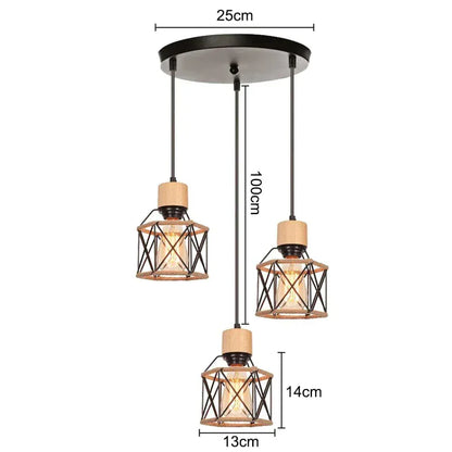 ECLAIRAGE SUSPENSION Suspension 3 lampes style industriel B