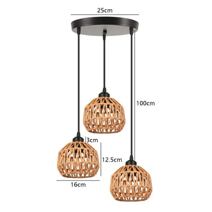 ECLAIRAGE SUSPENSION Suspension triple corde de chanvre à base ronde B