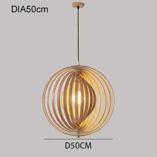Eclairage suspension Suspension boule en bois BAMBOU 50 CM
