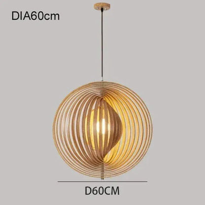 Eclairage suspension Suspension boule en bois BAMBOU 60 CM