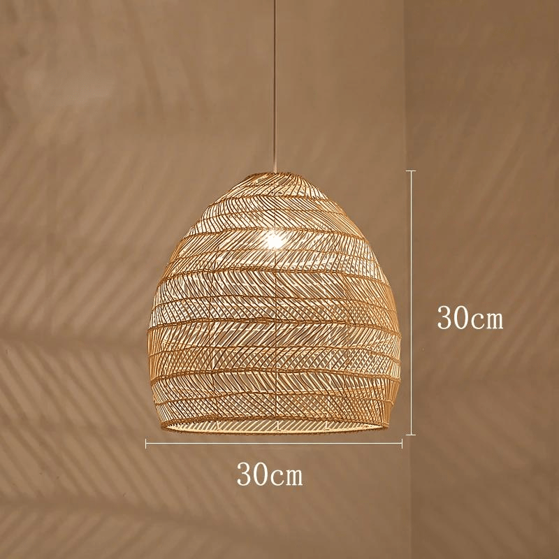 Eclairage suspension Suspension en rotin ajourée design bohème-chic BEIGE 30CM