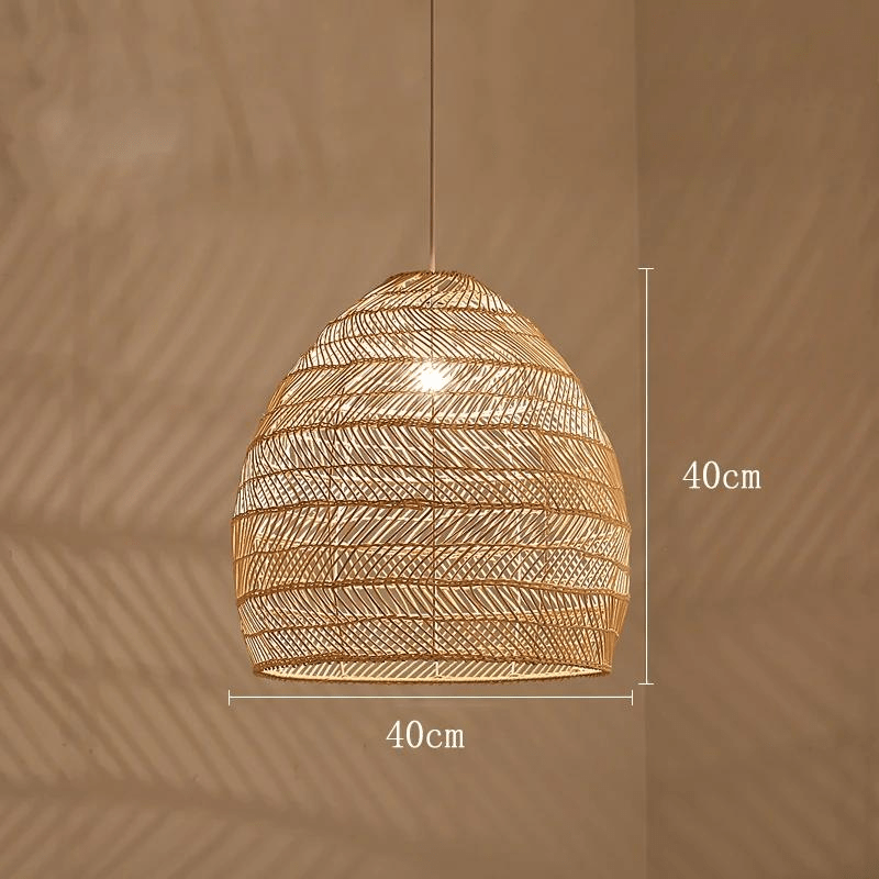 Eclairage suspension Suspension en rotin ajourée design bohème-chic BEIGE 40CM