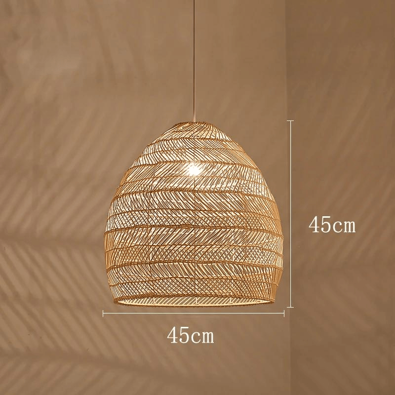 Eclairage suspension Suspension en rotin ajourée design bohème-chic BEIGE 45CM