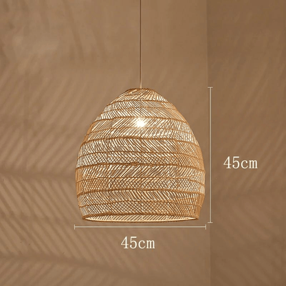 Eclairage suspension Suspension en rotin ajourée design bohème-chic BEIGE 45CM