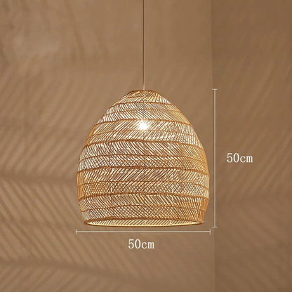 Eclairage suspension Suspension en rotin ajourée design bohème-chic BEIGE 50CM