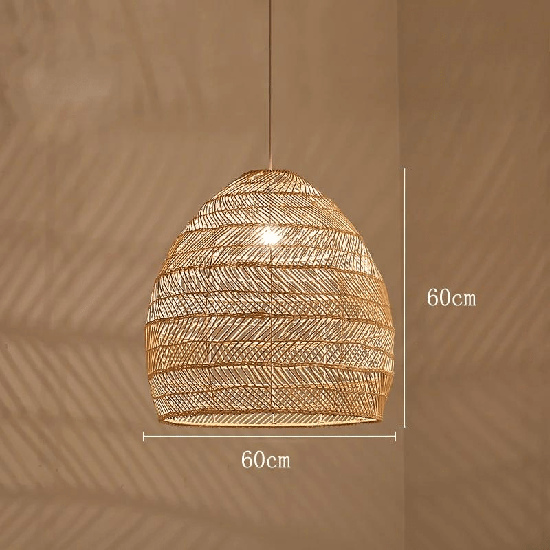 Eclairage suspension Suspension en rotin ajourée design bohème-chic BEIGE 60CM