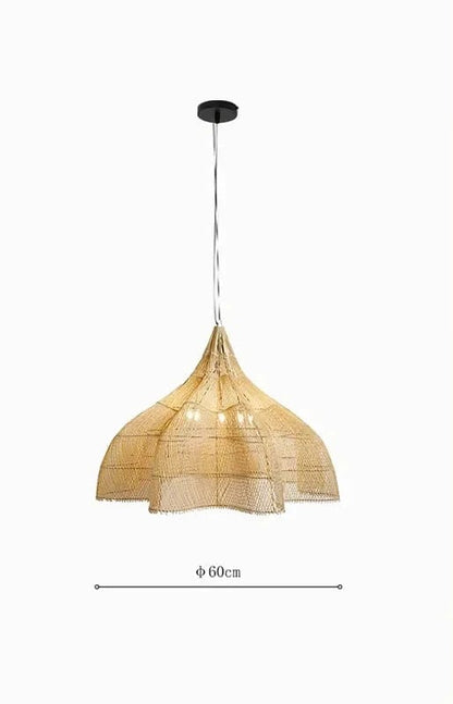 Eclairage suspension Suspension grand diamètre en rotin BEIGE DIAMÈTRE  60 CM / LUMIÈRE FROIDE