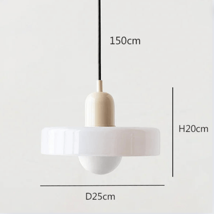Eclairage suspension Suspension scandinave vintage en verre BEIGE ET BLANC