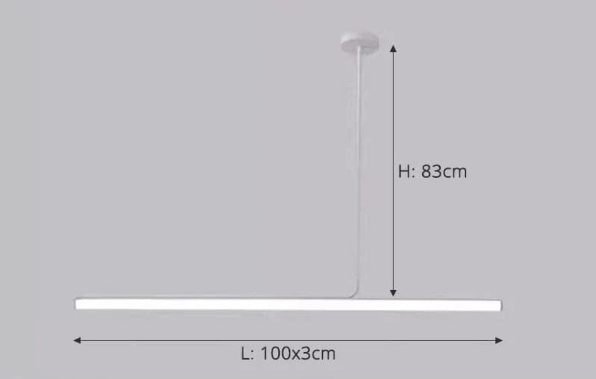 Eclairage suspension Suspension tube led design minimaliste BLANC 100 CM / DIMMABLE CONTRÔLE INTERRUPTEUR