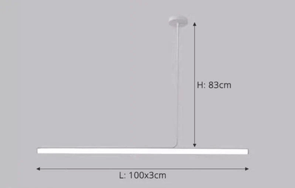 Eclairage suspension Suspension tube led design minimaliste BLANC 100 CM / DIMMABLE CONTRÔLE INTERRUPTEUR