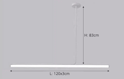 Eclairage suspension Suspension tube led design minimaliste BLANC 120 CM / DIMMABLE CONTRÔLE INTERRUPTEUR