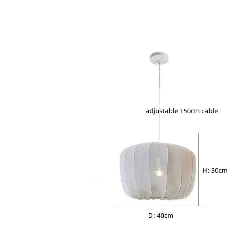 Eclairage suspension Suspension en tissu blanc BLANC 40 CM / LUMIÈRE FROIDE