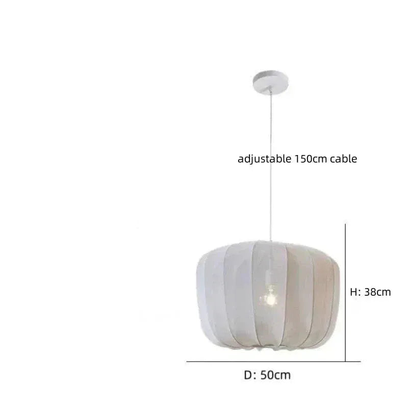 Eclairage suspension Suspension en tissu blanc BLANC 50 CM / LUMIÈRE FROIDE