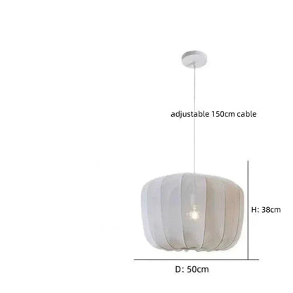 Eclairage suspension Suspension en tissu blanc BLANC 50 CM / LUMIÈRE FROIDE