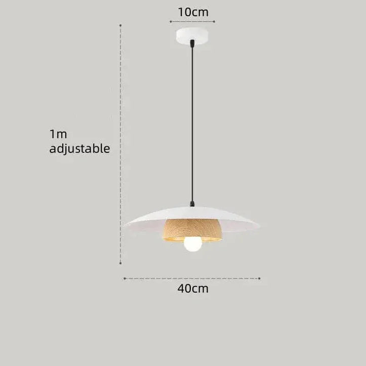 Eclairage suspension Suspension en bois style Japandi BLANC