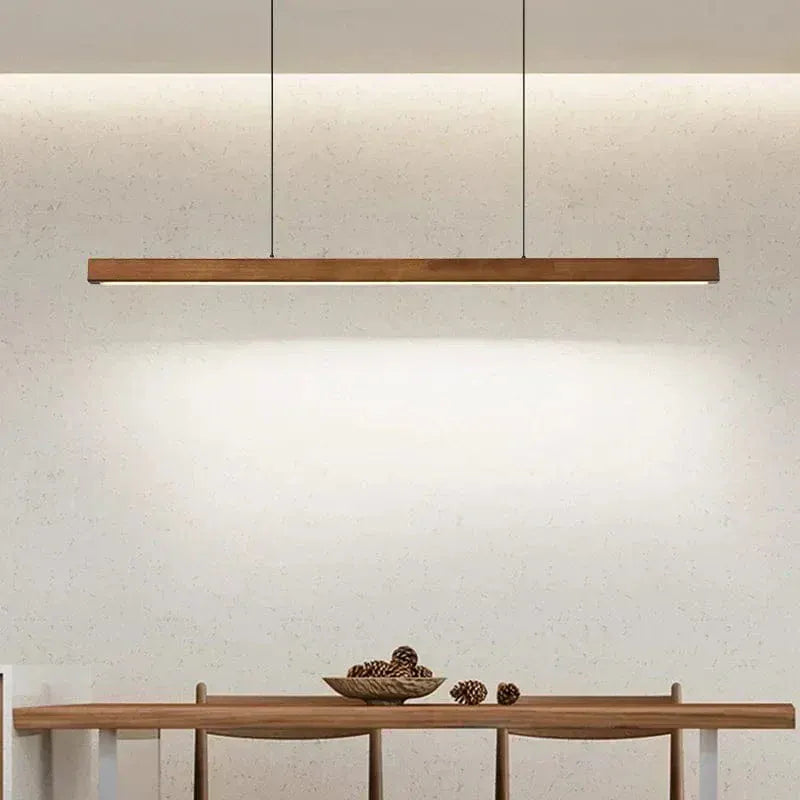 Eclairage suspension Suspension barre LED en bois BOIS DE NOYER - 80CM / LUMIÈRE CHAUDE