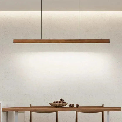 Eclairage suspension Suspension barre LED en bois BOIS DE NOYER - 80CM / LUMIÈRE CHAUDE