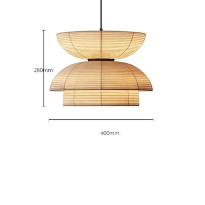 Eclairage suspension Suspensions en papier style Japandi C 40cm / BEIGE / LUMIÈRE CHAUDE