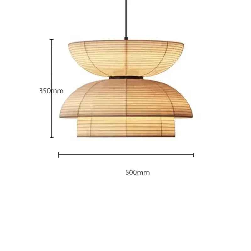 Eclairage suspension Suspensions en papier style Japandi C 50cm / BEIGE / LUMIÈRE CHAUDE