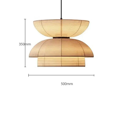 Eclairage suspension Suspensions en papier style Japandi C 50cm / BEIGE / LUMIÈRE CHAUDE