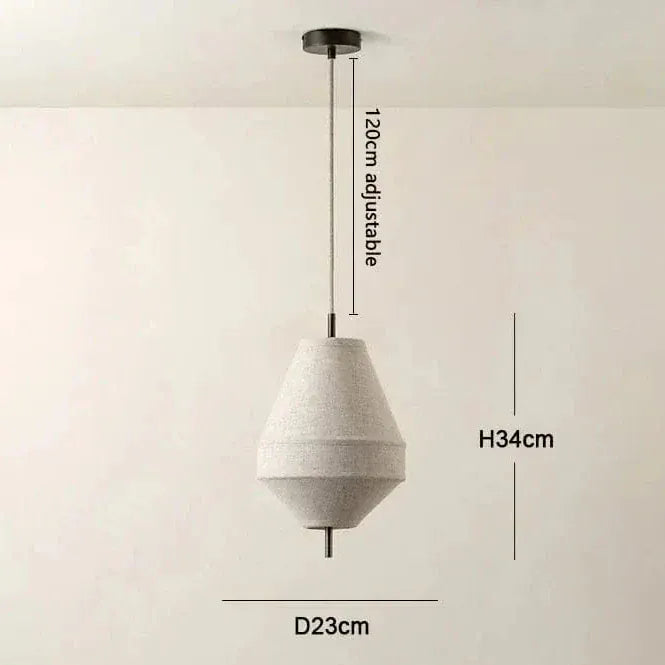 Eclairage suspension Suspension Japonaise en tissu design Wabi-sabi C / BLANC / LUMIÈRE NEUTRE