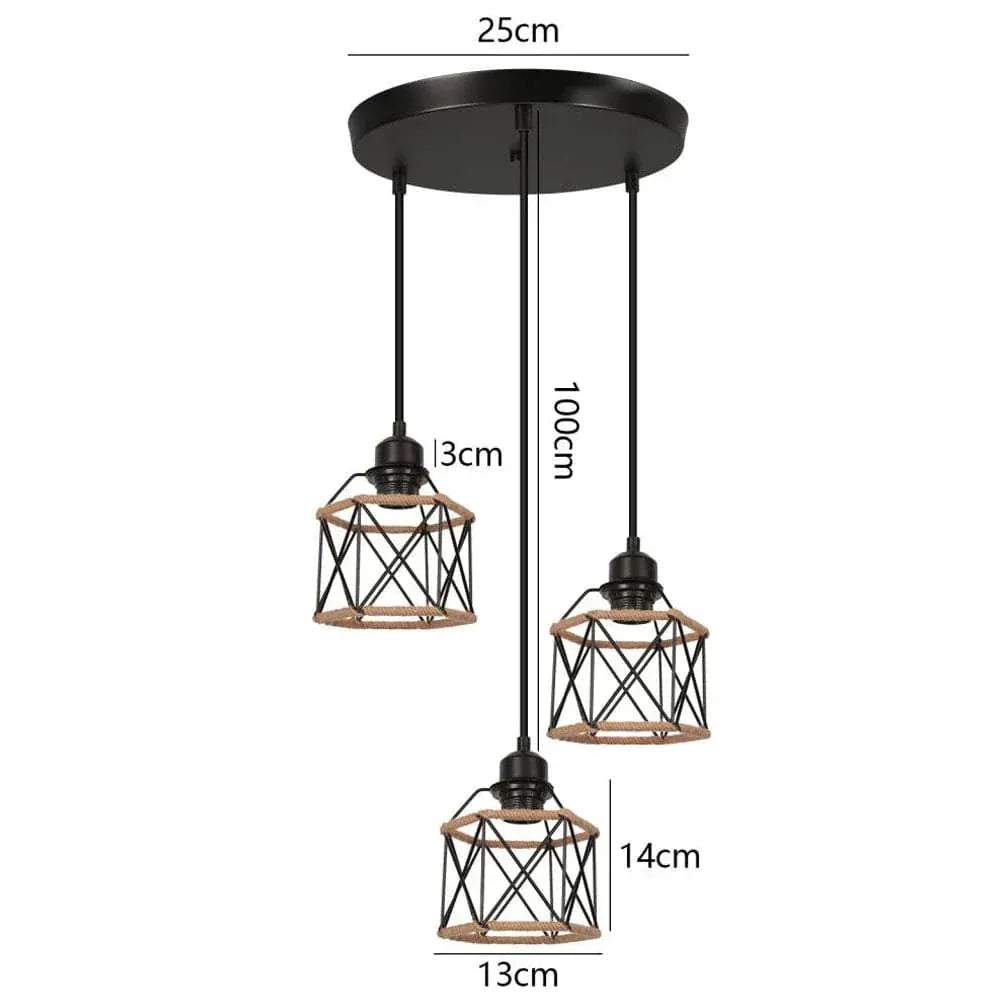 ECLAIRAGE SUSPENSION Suspension 3 lampes style industriel C