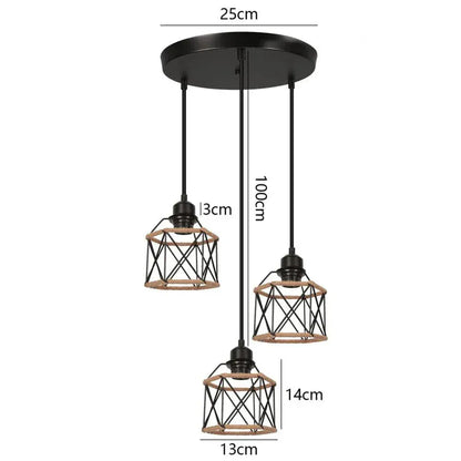 ECLAIRAGE SUSPENSION Suspension 3 lampes style industriel C