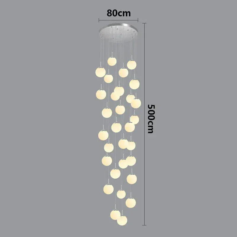 ECLAIRAGE SUSPENSION Suspension haut plafond boule de verre opaline CHROME 68 / DIMMABLE AVEC TÉLÉCOMMANDE